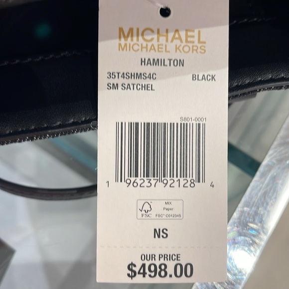 Michael Kors Hamilton Sm Logo Embossed Washed Denim Satchel Crossbody 
Black
NWT - Picture 11 of 16